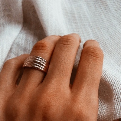 Anel em aço - Stripes