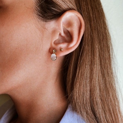 Brincos em prata com banho ouro - Josephine