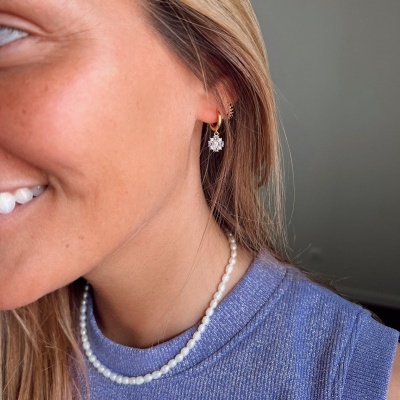 Brincos em prata dourada - Isabella