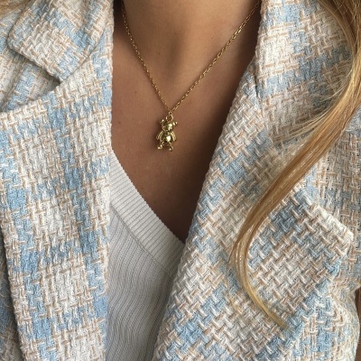 Colar em aço dourado - Little Bear