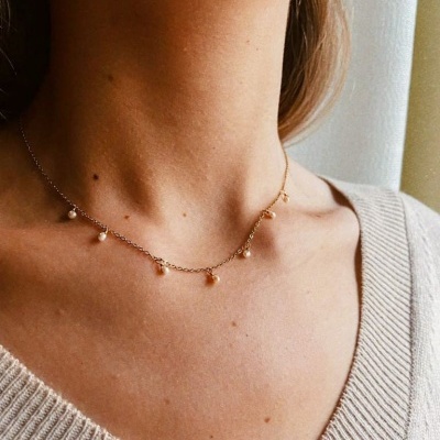 Colar em aço - Mini Pearls