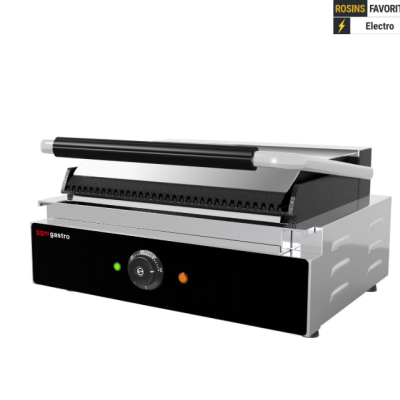 Grill elétrico profissional Ggm Gastro com controlo de temperatura e luzes indicativas