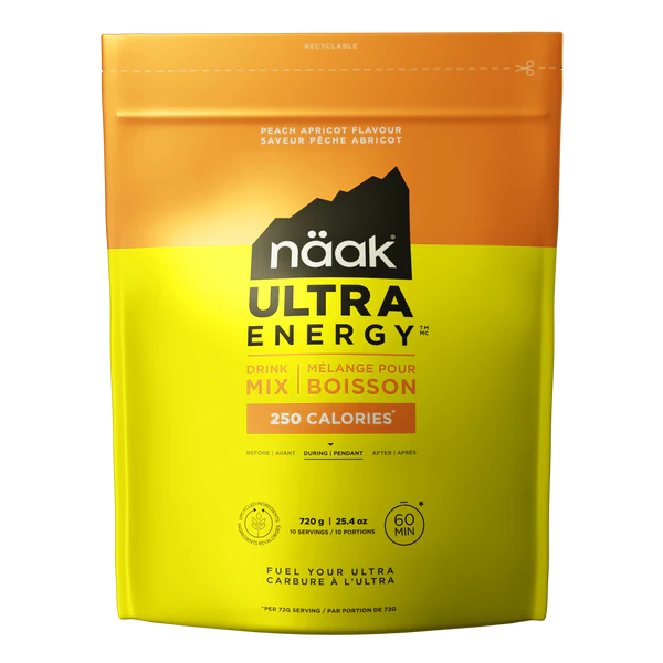 Pacote de bebida näak ULTRA ENERGY sabor pêssego damasco amarelo e laranja