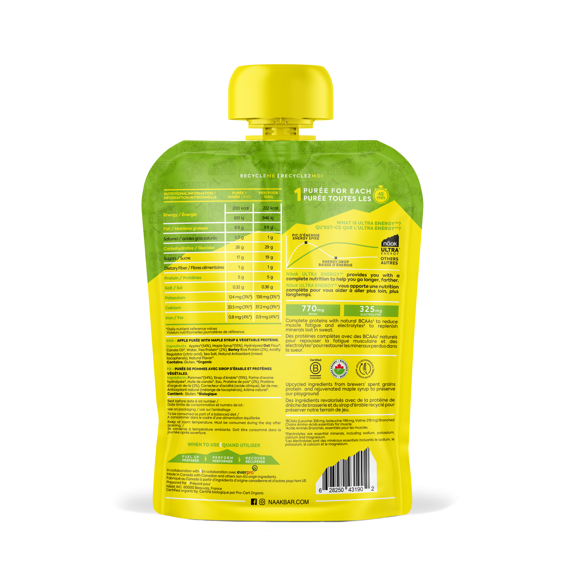 ULTRA ENERGY™ PURÉE - MAÇÃ & XAROPE DE BORDO