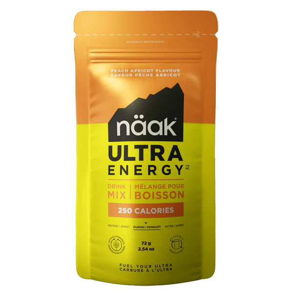 Embalagem näak ULTRA ENERGY sabor Pêssego e Damasco, 72g, 250 calorias