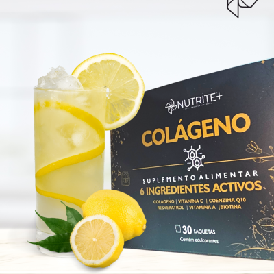 COLÁGENO HIDROLISADO, AROMA LIMÃO, COLÁGENO TIPO 2, RESVERATROL, COENZIMA Q10, BIOTINA, VITAMINA C e  VITAMINA A/ 180 Doses