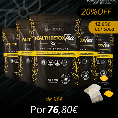6 UNID HEALTH DETOX TEA / 120 SAQUETAS PREMIUM