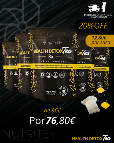 6 UNID HEALTH DETOX TEA / 120 SAQUETAS PREMIUM