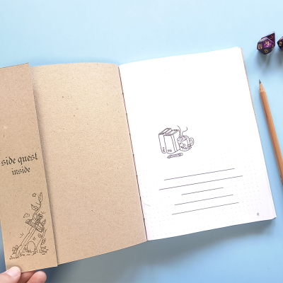 Bullet Journal com capa em Kraft - In the Realm of the Dragon