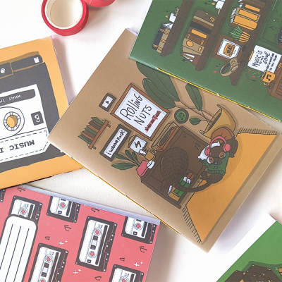 Cadernos A6 - com ilustrações ♫♪♫