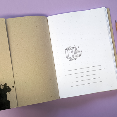 Go Away, I'm Reading - Bullet Journal com capa em Kraft