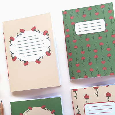 Cadernos de bolso A6 - Cravos