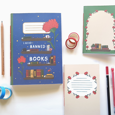 Caderno - Estante I Read Banned Books