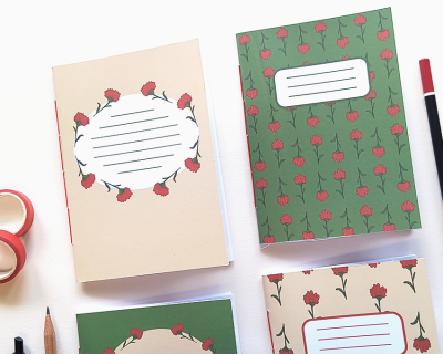 Cadernos de bolso A6 - Cravos