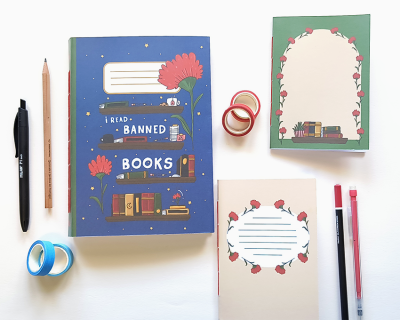 Caderno - Estante I Read Banned Books