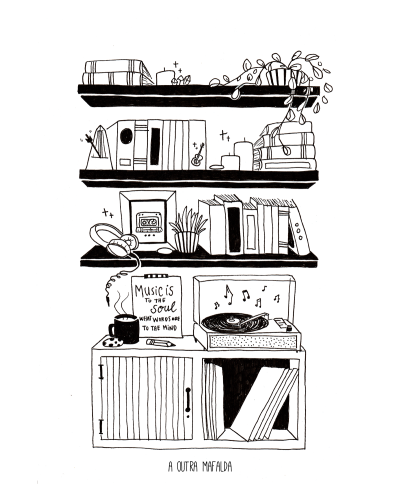 Ilustração Original A4 - Estantes