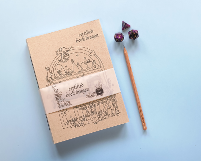 Bullet Journal com capa em Kraft - In the Realm of the Dragon