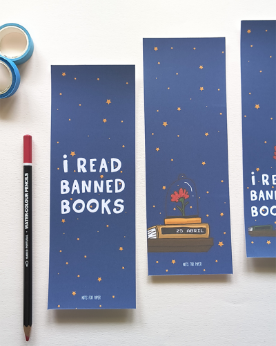 Marcadores Livros Azuis - I read Banned Books