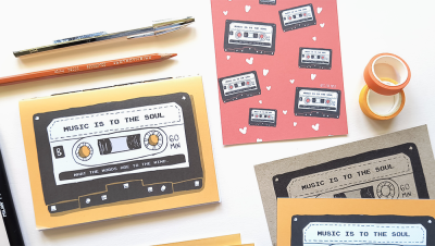 Cadernos A6 com padrão cassette