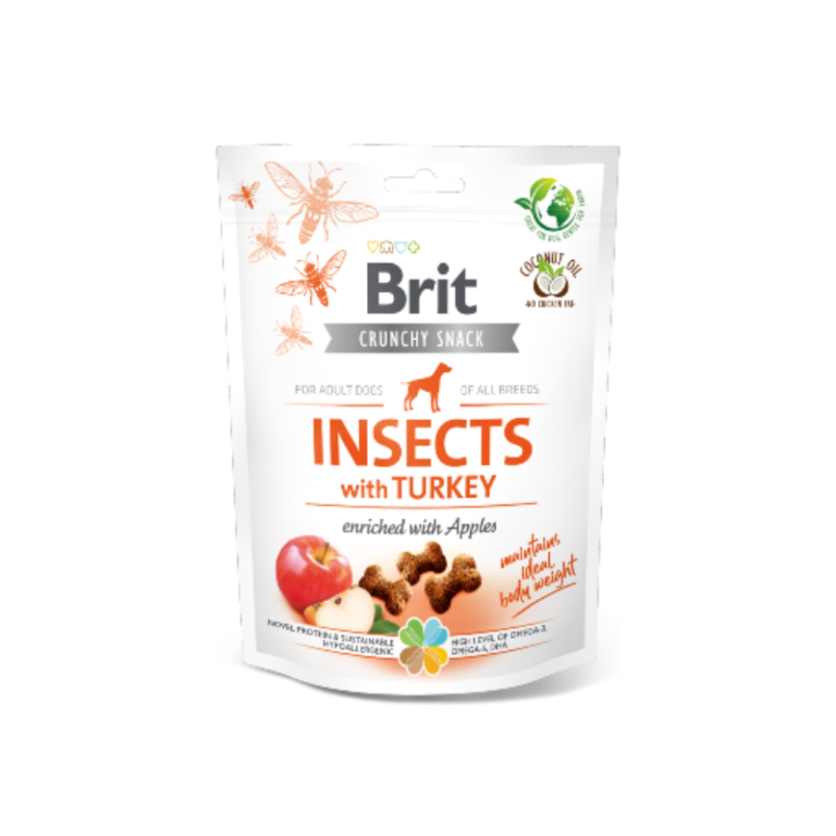 Snack Brit Care Dog Insetos com Peru e Maçãs – 200 g