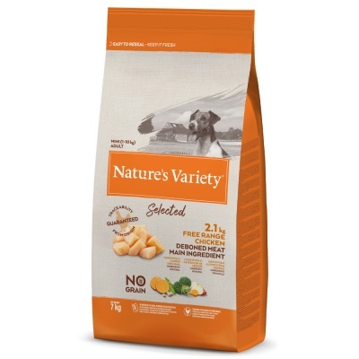 Nature's Variety Selected No grain Mini - Ração seca sem cereais para cão adulto pequeno - Frango