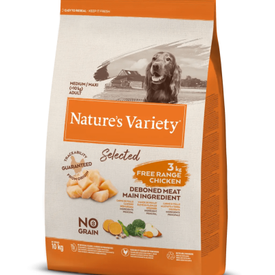 Nature's Variety Dog Selected No Grain Medium Maxi Adulto Frango Campo