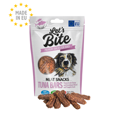 Brit Let's Bite Dog Meat Snacks Tuna Bars with Shrimps & Pumpkin Seeds