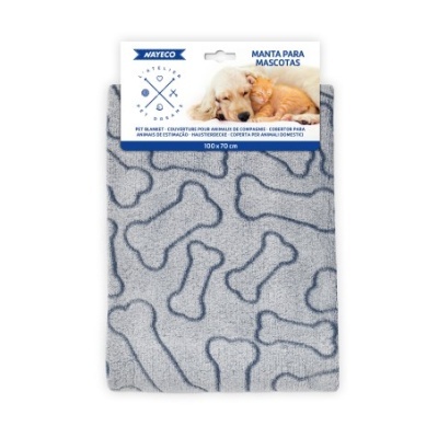 MANTA OSSOS AZUL 100x70cm