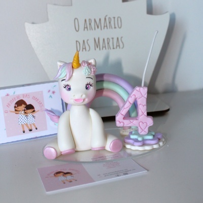 Topo de bolo Unicórnio