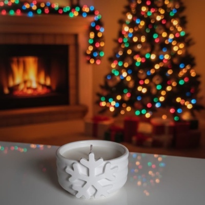 Vaso Floco de Neve Vela