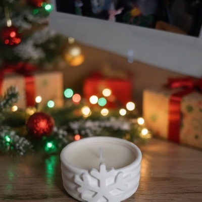 Vaso Floco de Neve Vela