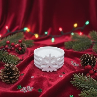 Vaso Floco de Neve Vela