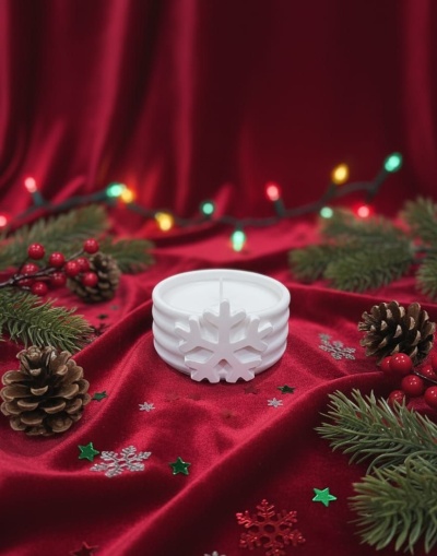 Vaso Floco de Neve Vela