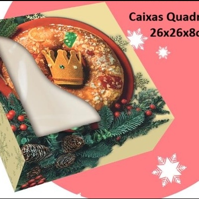 Caixa de Bolo Rei Candy 26X26X8 ( Pack 5 / 50 und.)