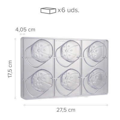 Molde Policarbonato Boné 6 Peças -