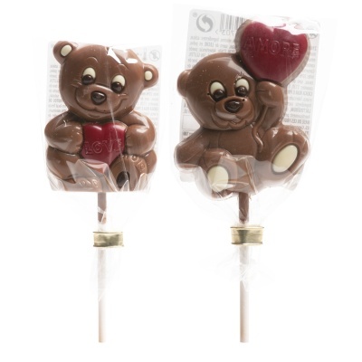 Chupa de Chocolate em formato de urso de São Valentim, 30g ( 28 und.)