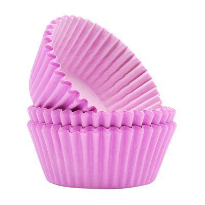 Formas de papel cor-de-rosa para bolos com textura ondulada