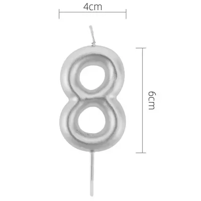 Velas Cor Prateada (1 unid. / 5 unid.)