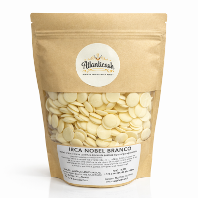 Pacote de pastilhas brancas IRCA NOBEL BRANCO em embalagem de papel castanho com etiqueta.