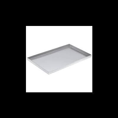 Tabuleiro retangular de metal prateado para cozinhar