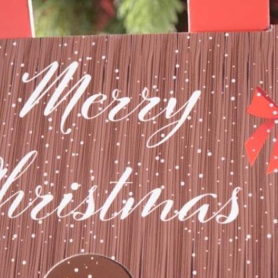 Caixa de papel Natal com alça  2 und