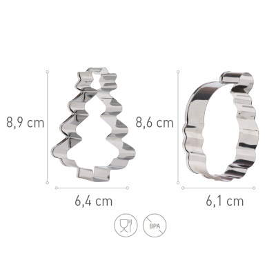 Cortadores Pai Natal e Árvore de Natal - 2 Unid.