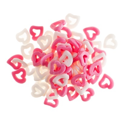 Confeti de Corações Brancos e Rosas "Amor Secreto" 100g und.