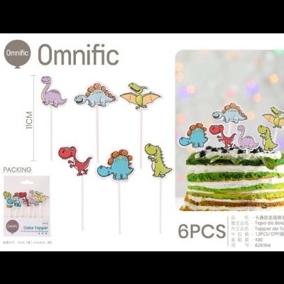 Topper Bolo 6 Pçs.  ( Dinosauros)