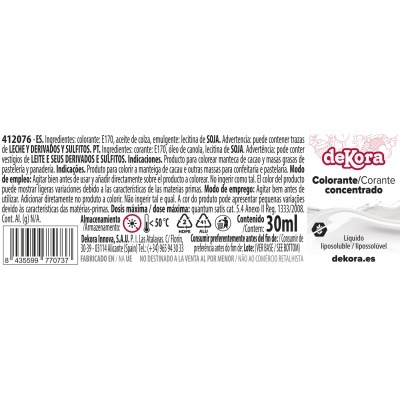 Corante Concentrado Líquido Branco 30ml - Dekora