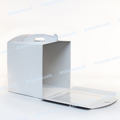 BB - Caixa para bolo (Branca) C/Visor ( 1und / 5und ) 26x26x31cm