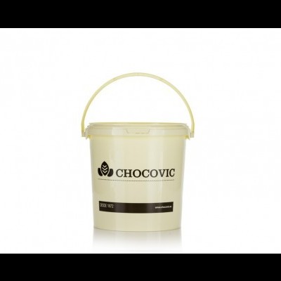 balde plástico branco com tampa e pega da marca CHOCOVIC