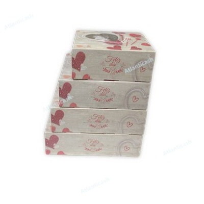 Caixa cartolina com janela em coração - pack 5 und | Várias medidas