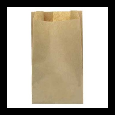 Saco de papel castanho claro aberto e vazio