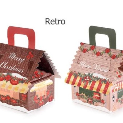 Caixa de papel Natal com alça  2 und